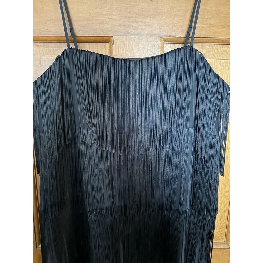 Women's A New Day Black Layered Fringe Mini Dress Size Large NWT Western Dress - Picture 2 of 6